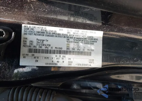 2013 Ford Focus Se from USA, damaged, VIN 1FADP3F23DL334444